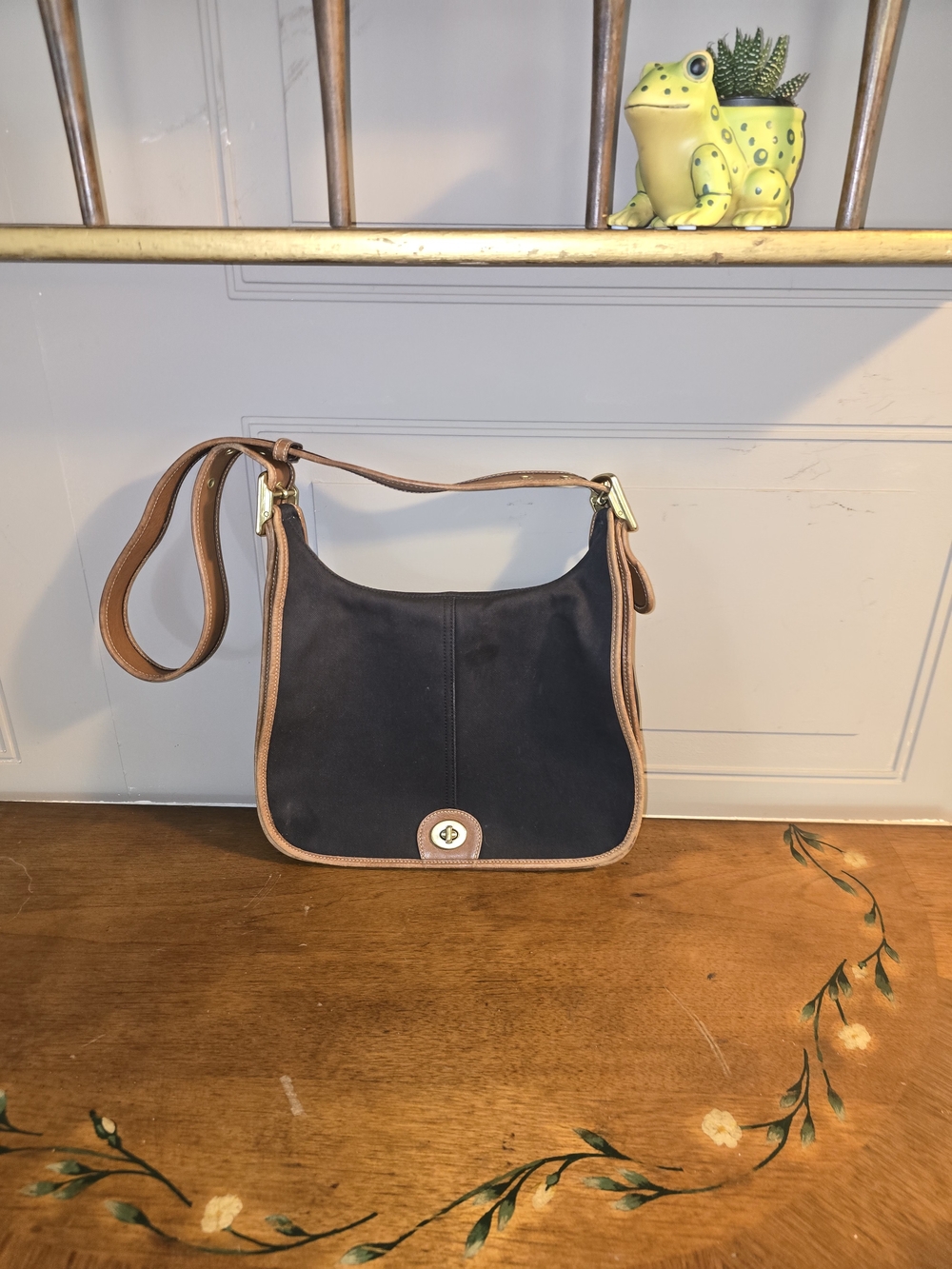 COACH Vintage Legacy Saddle Bag black Canvas